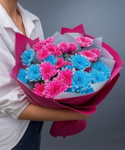 Букет цветные хризантемки