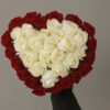Букет сердце бело-красное
